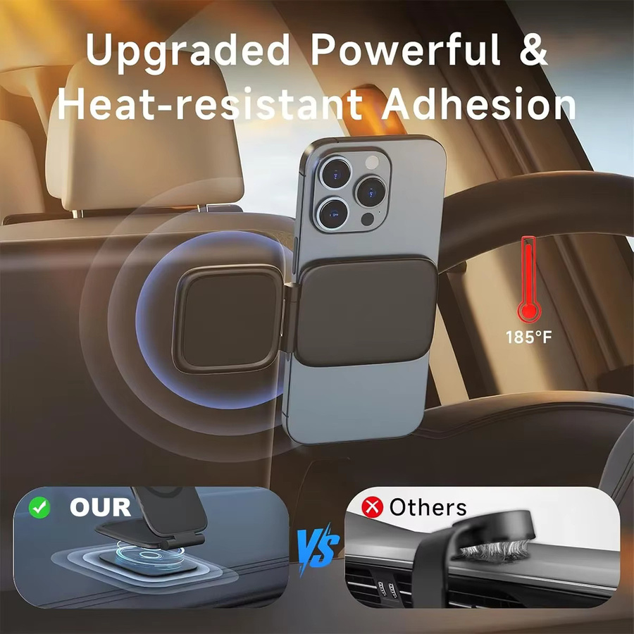 DUTRIEUX MagSafe Magnetische Autohalterung für das Telefon in Schwarz, ultradünner und verstellbarer Handyhalter mit doppelseitigen starken Magneten - Bild 4