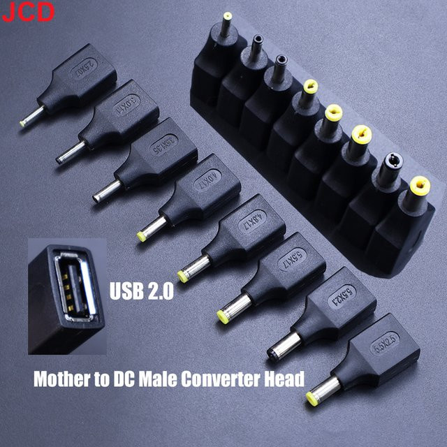 JCD 5er Set USB auf DC Jack Adapter Stecker Schwarz für 5V/12V - Bild 1