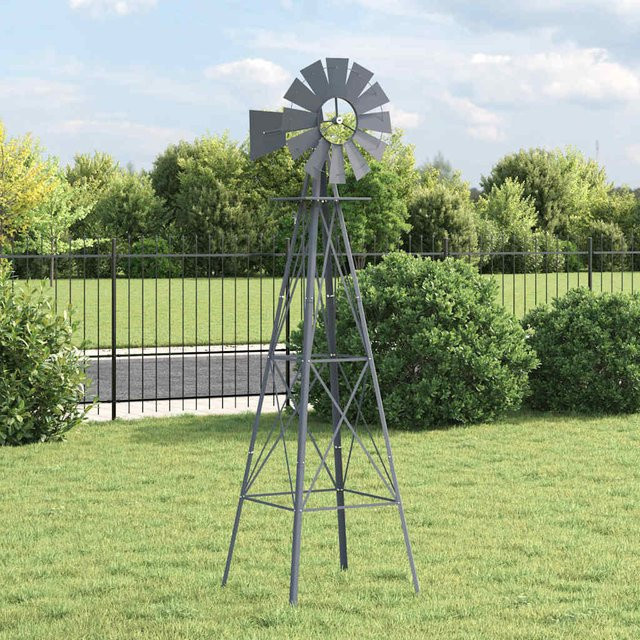 Windmühle VD Home Furnishing aus Metall in Grau, H x B x T: 245 x 84 x 68 cm - Bild 1