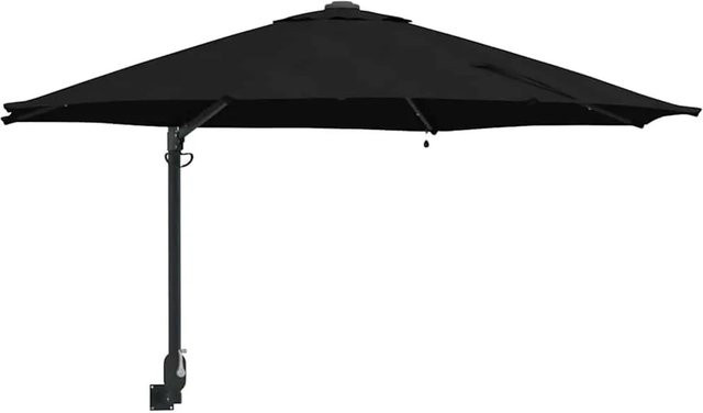 vidaXL Gartenparasol aus Polyester und Stahl in Schwarz, B/T/H: 248 x 248 x 148 cm - Bild 1