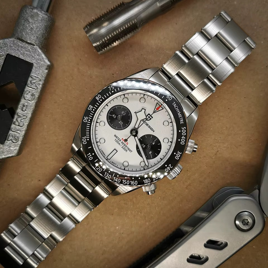 PAGANI DESIGN Chronograph, Quarz, Edelstahl, Weiß, Herren - Bild 5