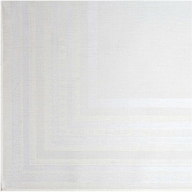 Rico Design Tischdecke quadratisch in Beige und Weiß aus Baumwolle und Leinen, B/T: 90 x 90 cm - Bild 1