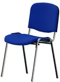 NowyStyl Besucherstuhl ISO chrom blau mit Stoffbezug und Metallgestell stapelbar B/T/H: 47 x 47 x 110 cm - Bild 1