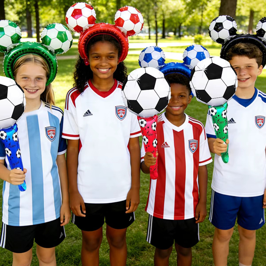 6 Stück Fußball-Haarspangen in Mehrfarbig für Kinder als Partydeko und Geburtstagszubehör - Bild 3