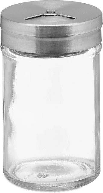 Relaxdays Gewürzstreuer 12er Set aus Glas und Edelstahl in Silber und Transparent mit 3 Streugraden, Höhe: 8,5 cm, Durchmesser: 5 cm - Bild 1