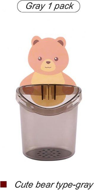 Wandmontierter Badezimmer Organizer von Yiran Furniture aus Kunststoff in Grau zur Aufbewahrung von Zahnbürsten, Zahnpasta und Rasierern - Bild 1