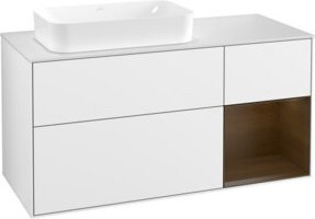 V&B Waschtischunterschrank Finion mit Wandbeleuchtung, Farbe: Weiß lackiert, Breite: 120 cm, Tiefe: 50,1 cm, Höhe: 50,1 cm - Bild 1