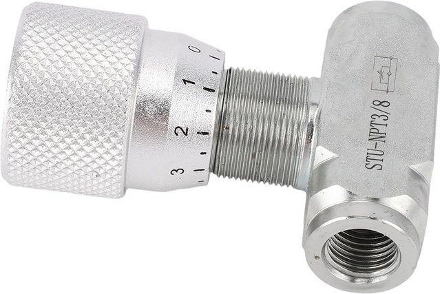 Hydraulisches Durchflussregelventil TOMTOP JMS für STB-Serie, bidirektionales Drosselrückschlagventil mit NPT 3/8 Anschluss, 5800 PSI, Farbe: Silber - Bild 1