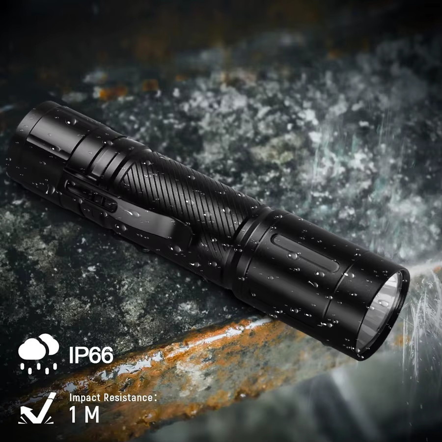 KDULIT Mini-EDC-LED-Taschenlampe aus Aluminium in Schwarz mit Clip für Arbeit und Notfall - Bild 5