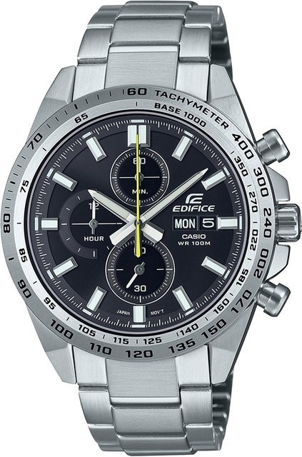 Casio Chronograph Herrenuhr, Quarz, Edelstahl, Schwarz, 42 mm, 10 ATM - Bild 1