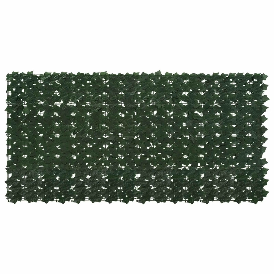 vidaXL Balkonsichtschutz mit Blättern in Dunkelgrün, künstliche Hecke aus Kunststoff und Polyester, Breite: 200 cm, Höhe: 100 cm - Bild 2