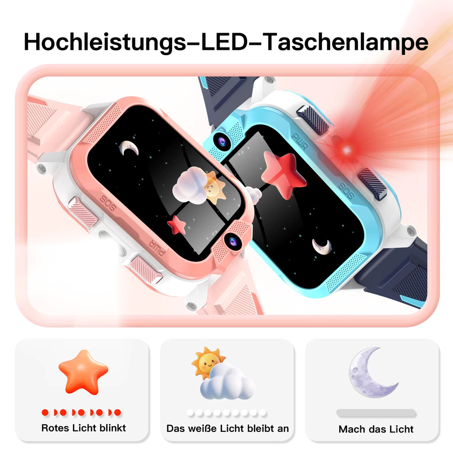 Blackview Z40 Pro 4G Kinder-Smartwatch mit Videoanruf, GPS-Ortung und 850mAh Akku in Schwarz oder Pink - Bild 1