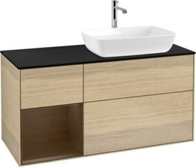 V&B Waschtischunterschrank Finion Wandbeleuchtung in Eichenoptik, Breite: 120 cm, Tiefe: 50,1 cm, Höhe: 50,1 cm - Bild 1