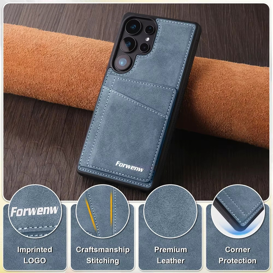 Leder-Handytasche für Samsung Galaxy A14 A15 A16 A17 A34 A35 A36 A54 A55 A56 4G/5G mit Kartensteckplätzen in Braun - Bild 2