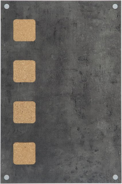 Securit Wandtafel in Beton- und Korkoptik in Grau, B: 38 cm, H: 58 cm - Bild 1