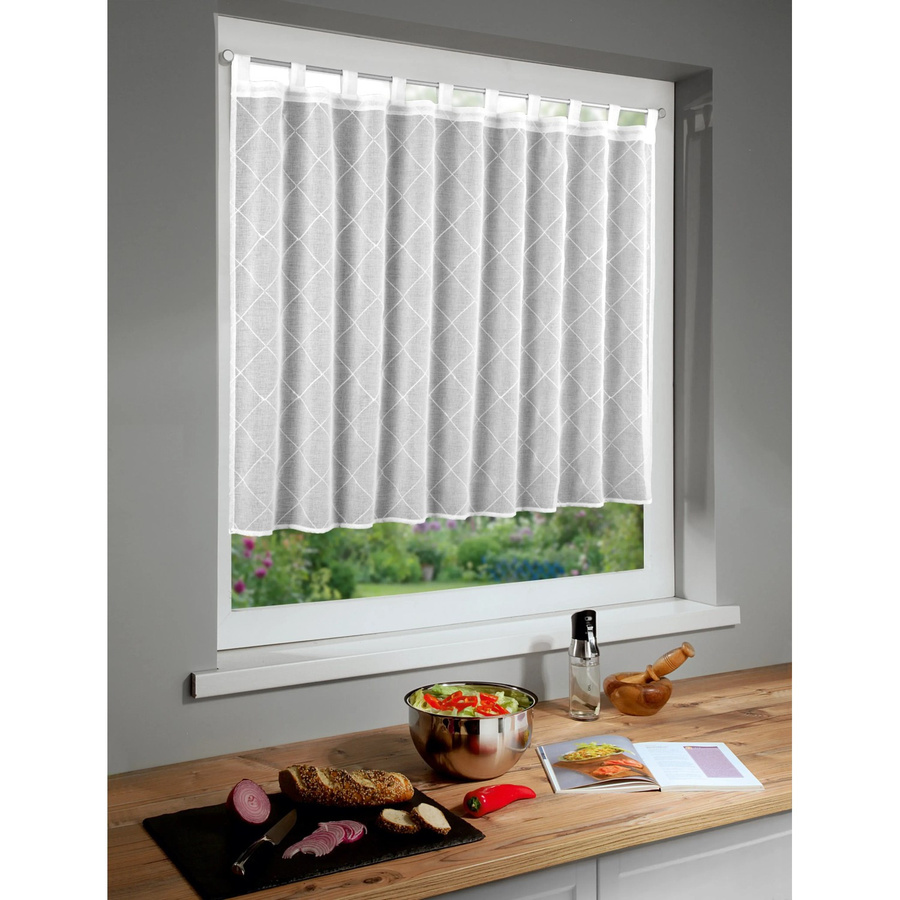 Schlaufenpanneau Neusser Collection Gabrielle Weiß, semi-transparent, B: 95 cm, H: 140 cm - Bild 2