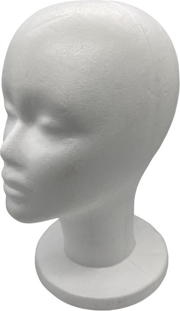 Mannequin-Kopf aus Polystyrol-Schaumstoff in Weiß zur Präsentation von Hüten, Brillen und Perücken - Bild 1
