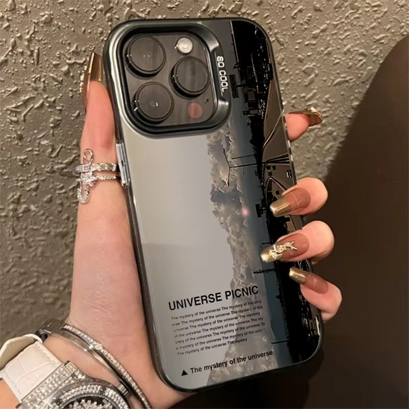 Stoßfeste iPhone Handyhülle mit Straßenlandschaft-Print und galvanisierter Rückseite für verschiedene iPhone Modelle - Bild 2
