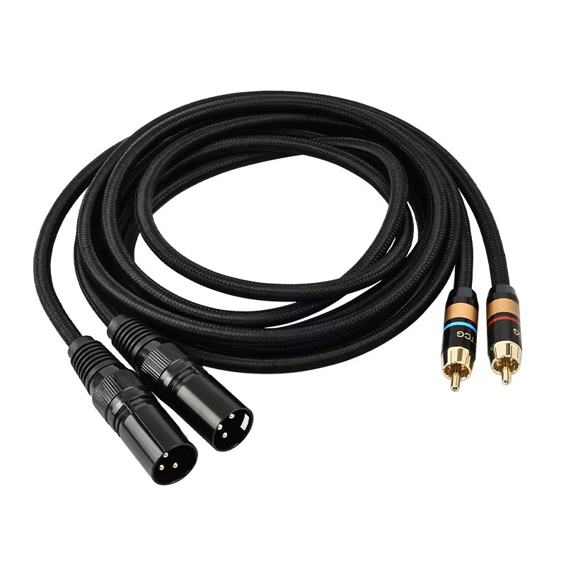 YYTCG High-End-Audiokabel RCA auf XLR Anschlusskabel Schwarz - Bild 3