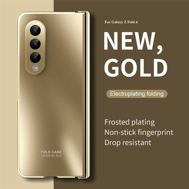 Stoßfeste und ultradünne Schutzhülle mit Kameraschutz für dein Samsung Galaxy Z Fold 4 5G in Gold - Bild 1