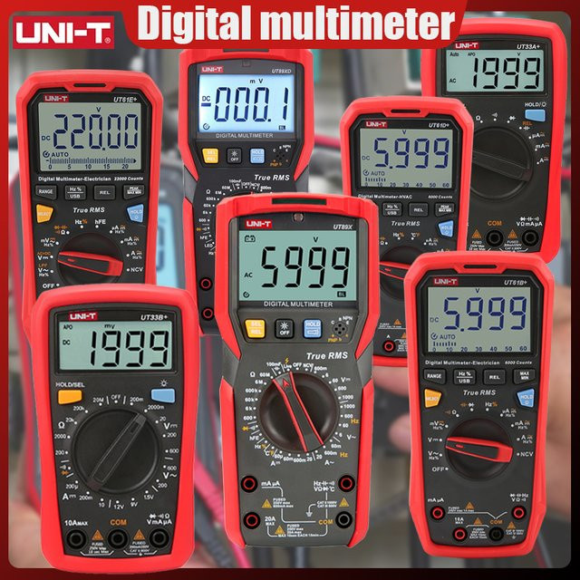 UNI-T Digital Multimeter als AC DC Amperemeter und Spannungsprüfer in Rot - Bild 1