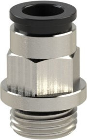 Riegler Gerade Einschraubverschraubung Value Line aus Messing in Silber, M5, Durchmesser: 4 mm - Bild 1