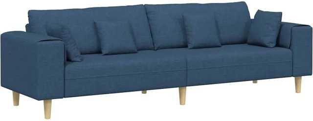 vidaXL Sofa in Blau mit Kissen aus Stoff, modern und linear, B/T/H: 250 x 77 x 76 cm - Bild 1