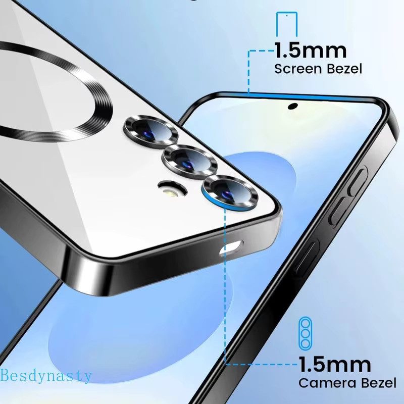 Transparente magnetische Schutzhülle für Samsung Galaxy A57 A37 A56 A35 A17 A36 A07 A54 A26 A16 A15 in Gold - Bild 3