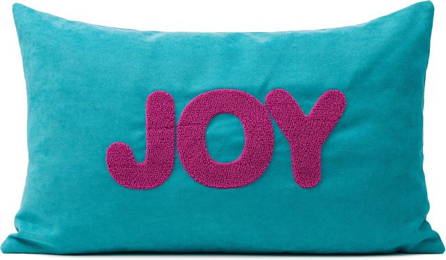 Kissenhülle JOY von Gozze in Türkis und Pink, rechteckig, aus Polyester - Bild 1