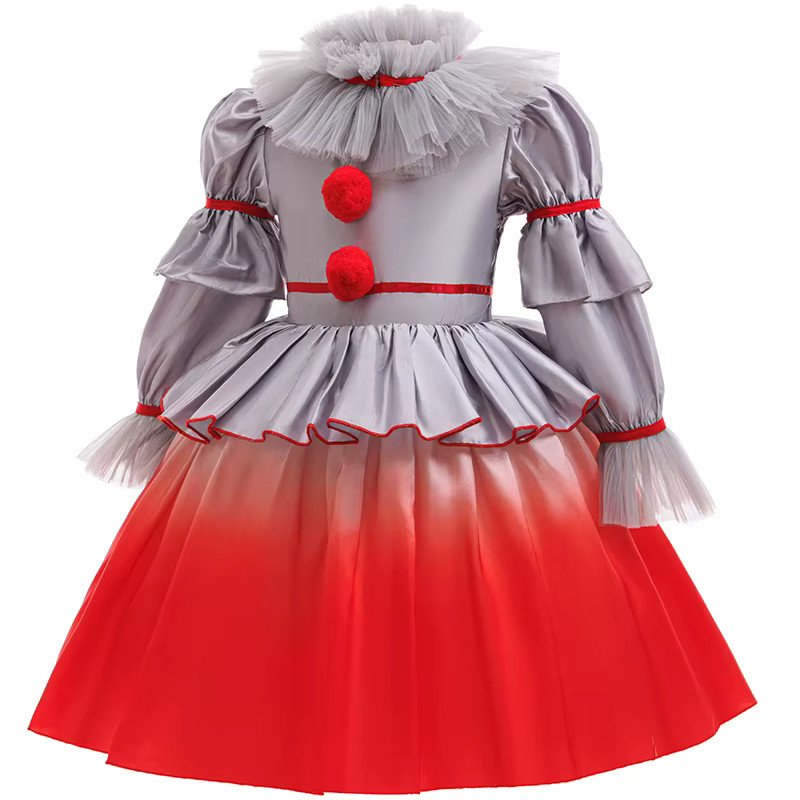 keaiyouhuo Scary Joker Clown Prinzessin Kleid, Mädchen, Grau, Textil - Bild 2