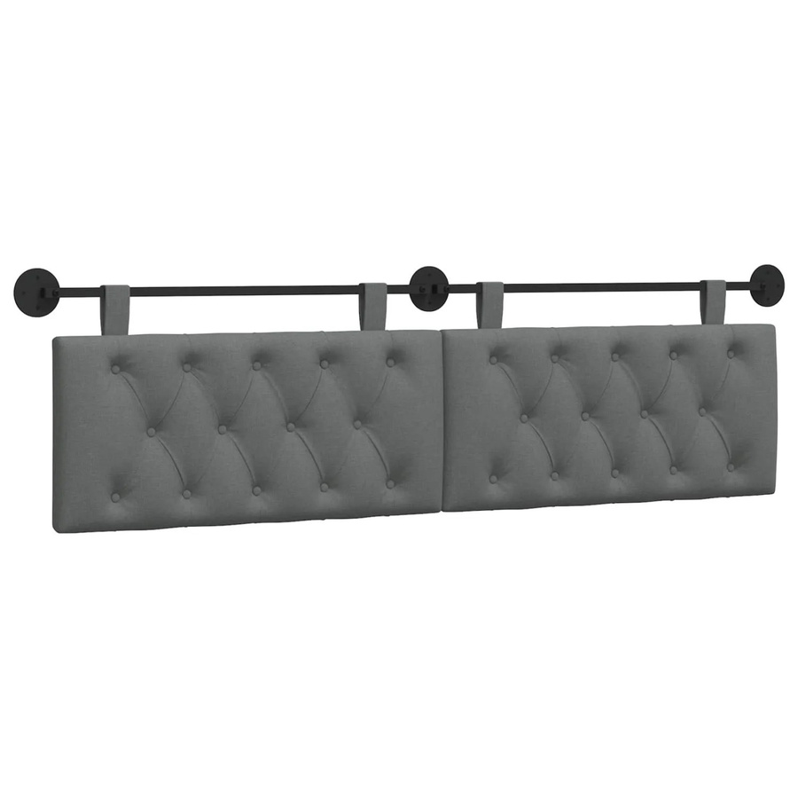 vidaXL Wandmontiertes Polsterpaneel in Dunkelgrau mit Stoffbezug, B/H/T: 170 x 55 x 7 cm - Bild 2