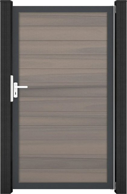 GroJa Solid Steckzauntor Bi-Color Braun Rahmen DB703, Breite: 100 cm, Höhe: 180 cm - Bild 1