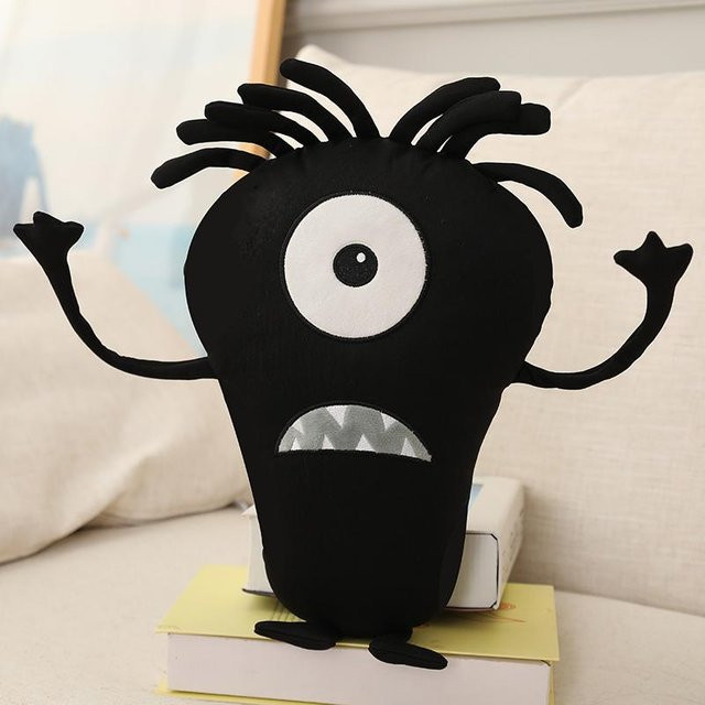 Yiran toy Niedliches Monster Plüschtier, Schwarz, 35cm - Bild 1