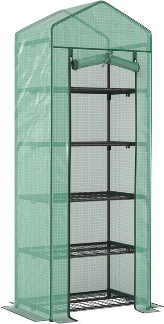 Furnicato Mini Gewächshaus für Blumen und Gemüse in Grün, B/T/H: 69 x 49 x 193 cm - Bild 1