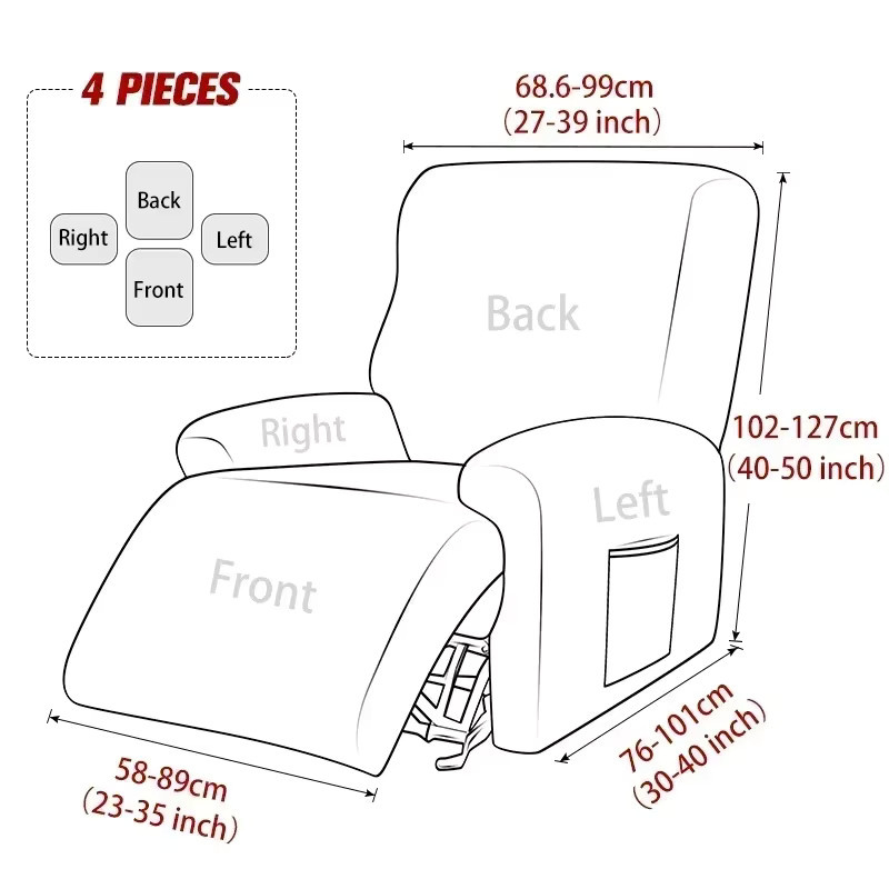 WANERQU Jacquard Sofa Schonbezug mit Blättermuster, Wasserabweisend und Elastisch, Grau - Bild 2