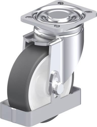 Blickle Stahlblech-Lenkrolle LH-POTH 125R-1-FS in Grau und Weiß mit Rad-Durchmesser 125 mm und einer Tragfähigkeit von max. 350 kg - Bild 1
