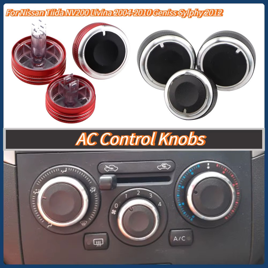 AC Control Knöpfe für Nissan Tiida NV200 Livina 2004-2010 Geniss Sylphy 2012 in Schwarz - Bild 2