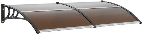 VEVOR Fenster und Tür Vordach aus Polycarbonat mit UPF 50+ Schutz, Außenüberdachung für Eingangsbereich und Fenster gegen Sonne, UV, Regen und Schnee, B/H: 203,2 x 101,6 cm - Bild 1