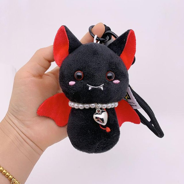 Schlüsselanhänger Vampirfledermaus Plüsch, 14 cm, Unisex, rot - Bild 1