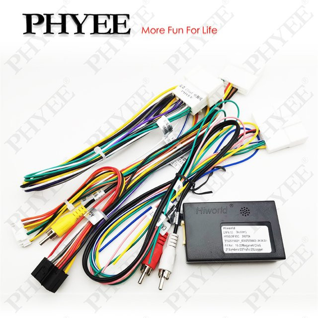 PHYEE Kabelbaum CAN-Bus-Decoder für Renault Clio 4 2012-2020 mit TomTom Display und SWC Retention, P&P 16-Pin Android, Multicolor - Bild 1