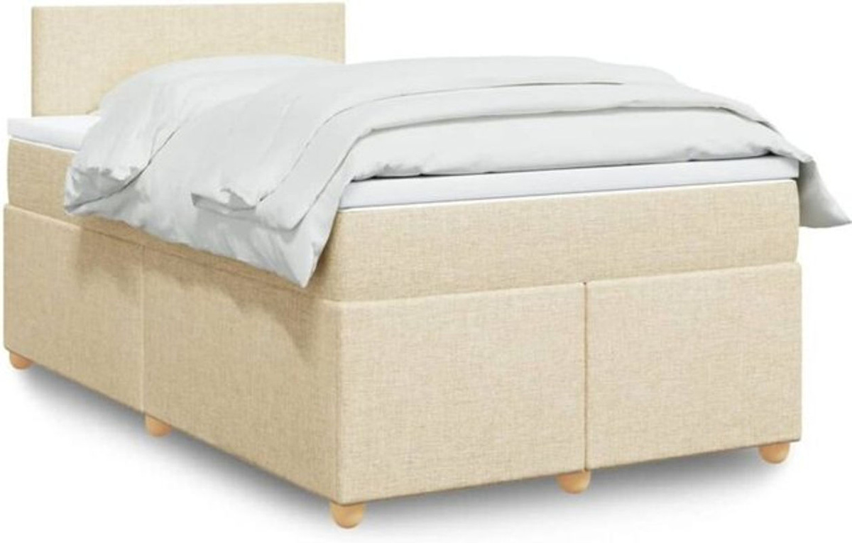 vidaxl Boxspringbett mit Matratze in Beige aus Stoff, B/T/H: 120 x 190 x 100,5 cm - Bild 1