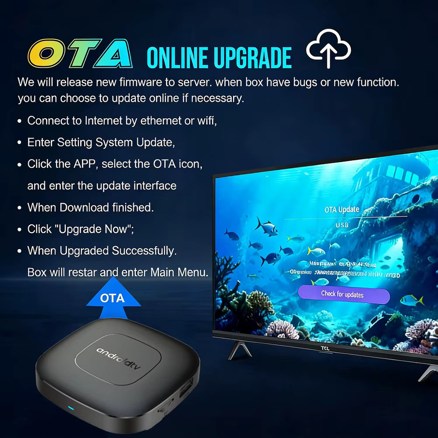 T1 Android 16 Smart TV Box 8K Media Streamer mit 8GB oder 12GB Speicher, Bluetooth 6.0, WLAN 5G, AV1 und Google Assistant Sprachfernbedienung in Schwarz - Bild 3