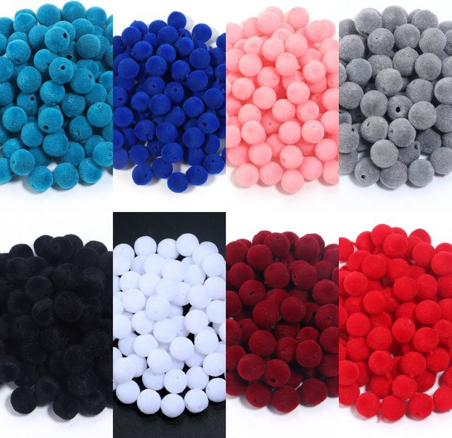Harz Ball Perlen, Samt Oberfläche, Runde Perlen für Schmuck DIY - Bild 1