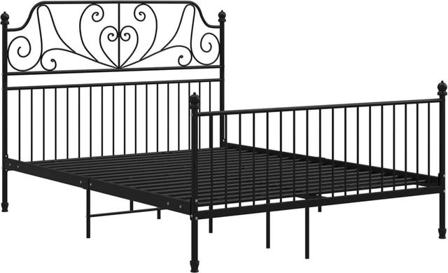 vidaXL Bettgestell aus Metall in Schwarz Matt B/T/H: 160 x 200 x 124 cm - Bild 1