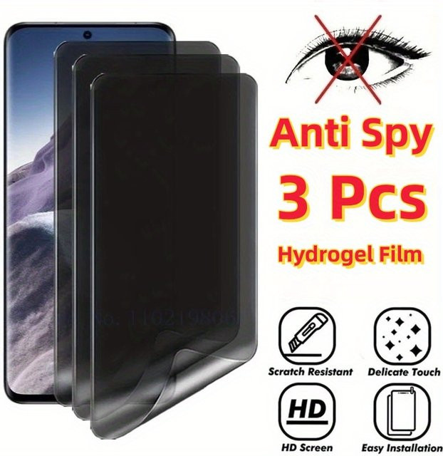 3er-Pack Vivo Anti-Spy Privatsphäre Hydrogel Displayschutzfolie für IQOO Z9 Turbo, Z10 Lite, Z10 Pro, Z10x und Z10R - Bild 1