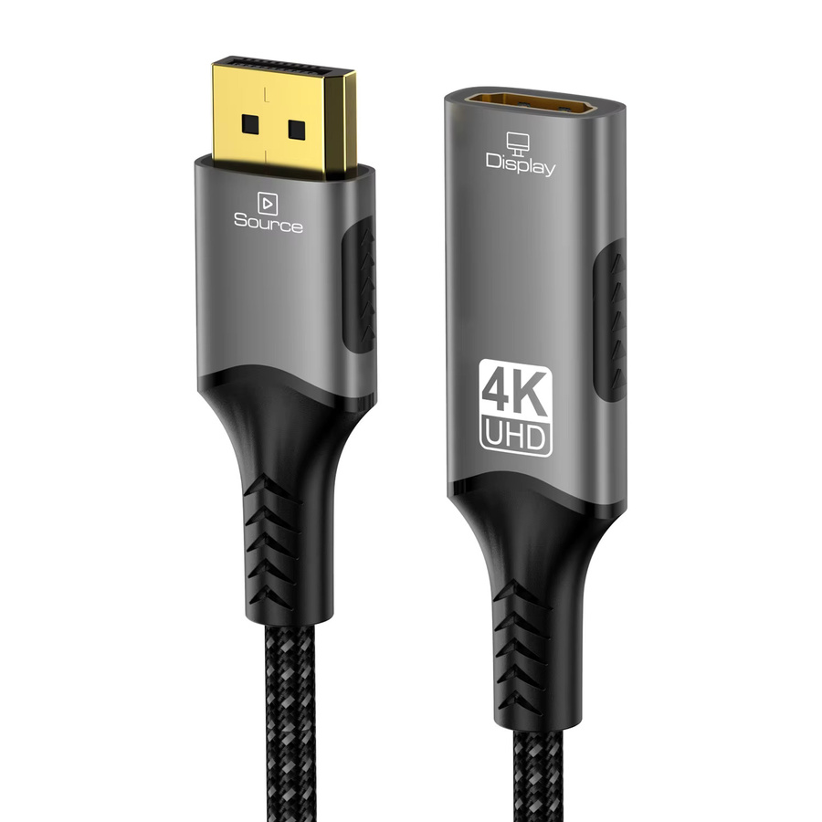 FDBOY 4K DisplayPort zu HDMI Adapter, unidirektionaler DP auf HDMI Konverter für PC und Laptop, 4K@120Hz, Schwarz - Bild 2