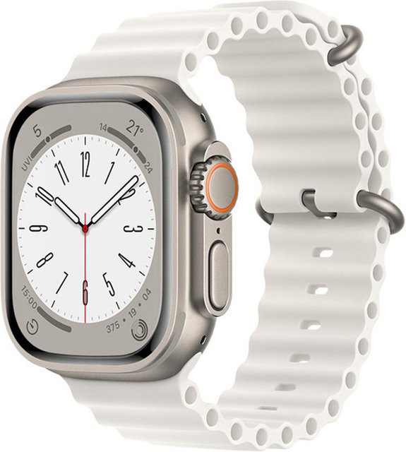 Techsuit Uhrenarmband Silikon, Weiß, Unisex - Bild 1