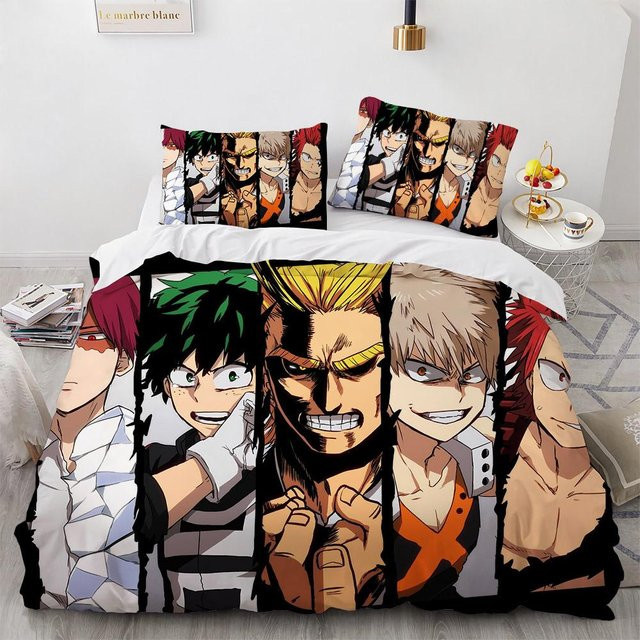 My Hero Academia Bettwäsche-Set mit 3D-Anime-Design aus Polyester, 3-teilig, B/H: 228 x 228 cm - Bild 1