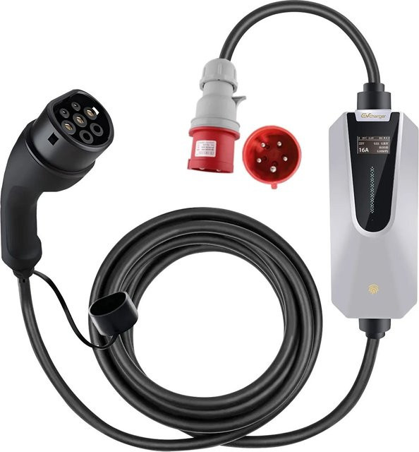 Junsun Mobile Wallbox 11kW Typ 2 EV-Ladegerät in Weiß mit USB-C - Bild 1