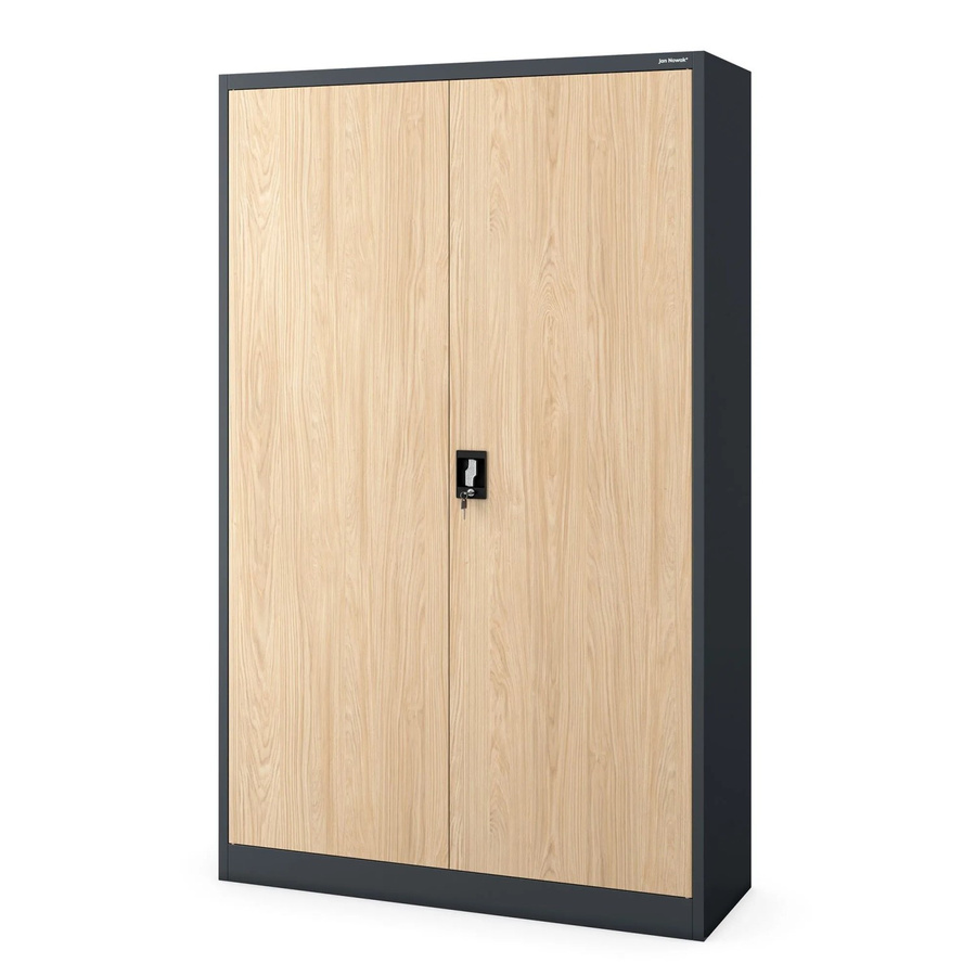 JAN NOWAK Metall-Aktenschrank JAN II in Anthrazit mit verstellbaren Regalböden und Schloss, Höhe: 185 cm, Breite: 115 cm, Tiefe: 40 cm - Bild 2